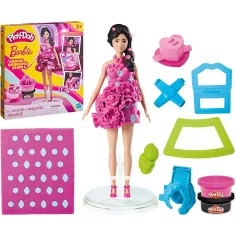 Play-Doh: Barbie Błyszczące biżuteria i wstążki zestaw z plasteliny z lalką – Hasbro
