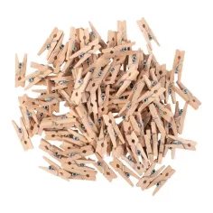 PlayBox: Naturalne drewniane dekoracyjne klipsy 25mm 100szt.