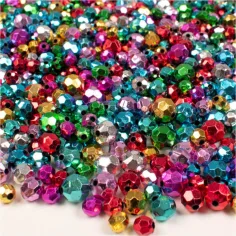 PlayBox: Zestaw kolorowych koralików do nawlekania w kształcie diamentu 8, 10 i 12mm 250g