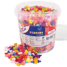 PlayBox: Nawlekane kolorowe koraliki plastikowe 8-13 mm 2100szt