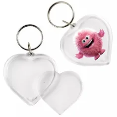 PlayBox: Przezroczysty breloczek w kształcie serca o średnicy 5 cm 1 szt.