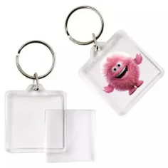 PlayBox: Przezroczysty kwadratowy brelok 4x4cm 1szt