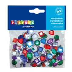 PlayBox: Samoprzylepne kryształowe kamienie 150szt 10-14mm