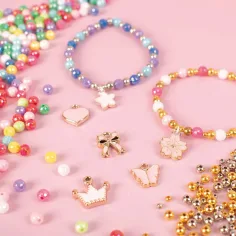 PlayBox: Zestaw koralików do robienia bransoletek Charm z medalionami 500 szt. zdjęcie 4