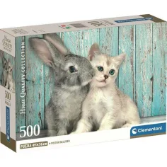 Przyjaźń kota i królika HQC 500-elementowa układanka Compact - Clementoni