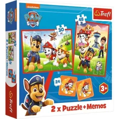 Paw Patrol 2 w 1 puzzel i gra pamięciowa - Trefl