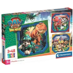 Paw Patrol Film Dino 3x48szt Supercolor puzzle - Clementoni