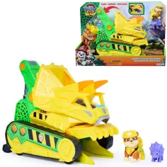 Psi Patrol Film Dino: Chomp & Rescue gryzący pojazd z figurką Rubble - Spin Master