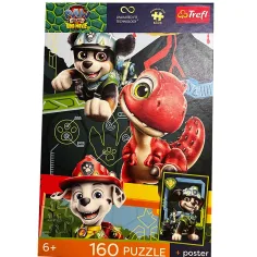 Psi Patrol Film o dinozaurach 160 elementów z plakatem UFT - Trefl