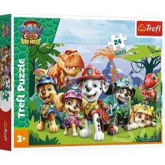 Paw Patrol Prehistoryczne przyjaźnie 24-elementowe Maxi puzzle - Trefl zdjęcie 1