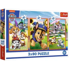 Psi Patrol uśmiechnięte psy 3x80szt puzzli - Trefl