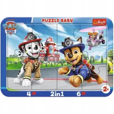 Psy Patrol bohaterowie psów 2 w 1 ramkowe puzzle dla niemowląt - Trefl zdjęcie 1