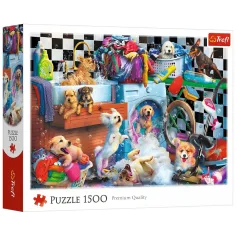 Psy w pralni 1500-elementowa układanka - Trefl