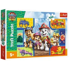 Psy z Paw Patrol i dinozaury 100-elementowa układanka - Trefl zdjęcie 1