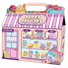 Puffy Pouches: Zestaw z projektem uroczego Pufi - kawiarnia