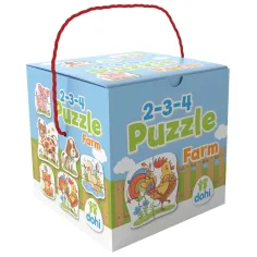 Puzzle 2-3-4 Elementy - Zwierzęta na farmie