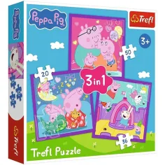 Świnka Peppa 3 w 1 20-36-50 sztuk puzzli - Trefl