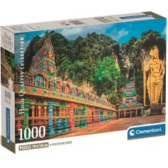 Puzzle Painted Batu Caves HQC 1000 elementów z plakatem - Clementoni zdjęcie 1