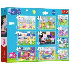 Puzzle zestaw Peppa świnka 10az1 - Trefl zdjęcie 1