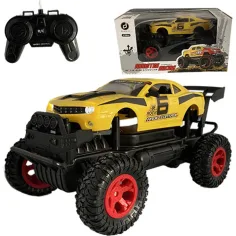RC Off-Road zdalnie sterowany żółty Camaro z światłem 27 MHz 29cm w skali 1/14