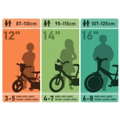 Sam, strażak 12” dziecięcy rower z uchwytem na bidon i bocznymi kółkami w kolorze niebiesko-żółtym – rower Dino Bikes zdjęcie 2