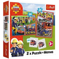 Sam strażak puzzle i zestaw kart pamięci 2 w 1 - Trefl