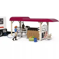 Schleich: Samochód terenowy z przyczepą i końmi (42705) zdjęcie 9