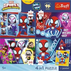 Spidey i przyjaciele - 4 x 88 sztuk Premium Plus Kids puzzle - Trefl zdjęcie 2