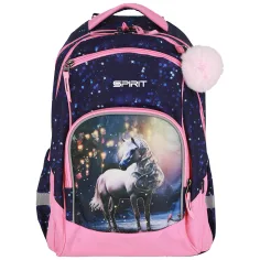 Spirit: Biały Koń koński plecak 3D z okrągłym wzorem, plecak 34x26x44cm zdjęcie 3