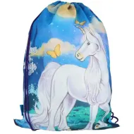 Spirit: Biały worek gimnastyczny/unicorn, worek sportowy 47x34 cm