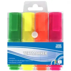 Spirit: Zestaw markerów neonowych 4szt. z końcówką ściętą 1-4mm