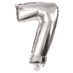 Srebrny balon foliowy z cyfrą – numer 7 86cm