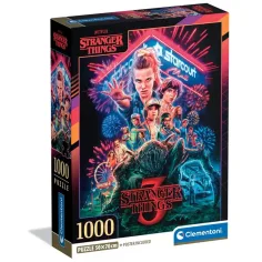Stranger Things 3. sezon 1000 elementów puzzle z plakatem - Clementoni