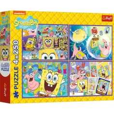 Świat Spongy Boba 4x250 elementów puzzle - Trefl zdjęcie 1