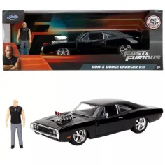 Szybcy i wściekli: 1970 Dodge Charger metalowy model samochodu z figurką Doma 1/24 - Simba Toys