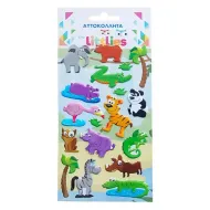 The Littlies: Naklejki 3D z puchatymi zwierzętami dżungli, zestaw na arkuszu 10x22 cm