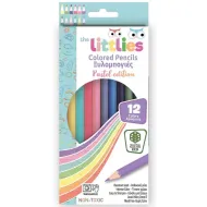 The Littlies: Zestaw 12 bezdrzewnych pastelowych kredek