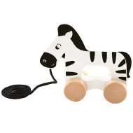 Tocząca się zebra – drewniana zabawka do ciągnięcia – Trefl