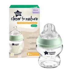 Tommee Tippee: Closer To Nature przezroczysta butelka szklana 150ml (0 m+)