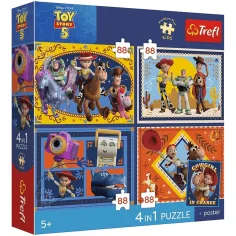 Toy Story 5 - 4 x 88 sztuk Premium Plus Kids puzzle - Trefl