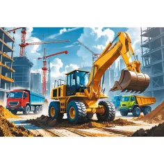 Traktor koparko-ładowarka 60 elementów puzzle - Trefl zdjęcie 2