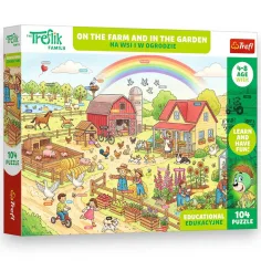 Treflik Na farmie i w ogrodzie edukacyjny puzzel 104 szt. - Trefl zdjęcie 1