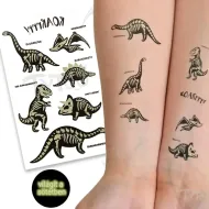 TyToo: Świecące w ciemności tatuaże naklejki z dinozaurami