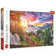 Widok na zamek Neuschwanstein, puzzle 500 elementów - Trefl