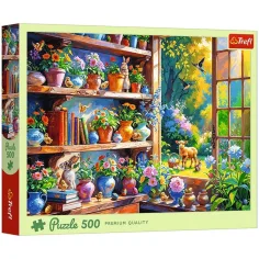 Wiosenny poranek w kwiecistej chatce – puzzle 500 elementów – Trefl