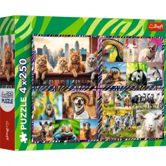 Zabawne zwierzęta 4x250 sztuk puzzli - Trefl zdjęcie 1