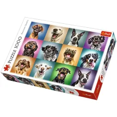Zabawny pies portretów 1000 sztuk Puzzle - Trefl