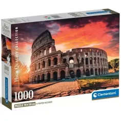 Zachód słońca w Rzymie 1000 elementów HQC puzzle z plakatem - Clementoni