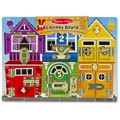 Zabawka rozwijająca umiejętności z zamkami i rygielkami - Melissa & Doug