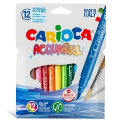 Zestaw 12 markerów z końcówką pędzla - Carioca